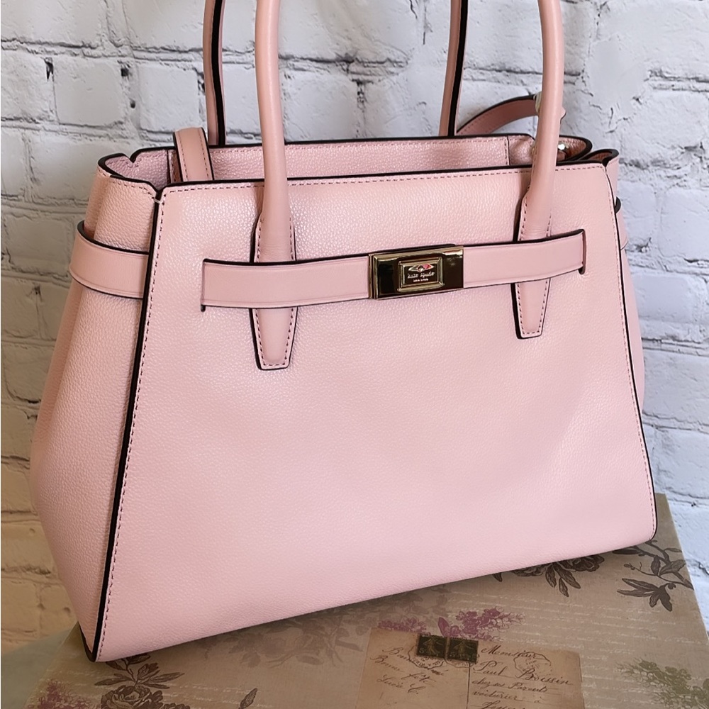 *KATE Spade ♠️ *Lucia  Refined Grain LEATHER MEDIUM SATCH - Picture 2 of 13